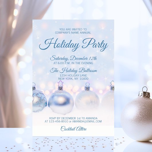 Blue HOLIDAY PARTY Kantoor Bedrijf Werknemers Kaart