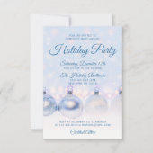 Blue HOLIDAY PARTY Kantoor Bedrijf Werknemers Kaart (Voorkant)