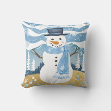 Blue Holiday Snowman Kerstwinter