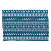 Blue Holiday Winter Snowflake Reindeer Patroon Kussensloop (Voorkant)