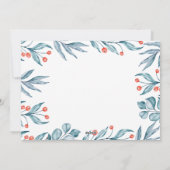 Blue Holly Berry Modern Minimal Photo Feestdagenkaart (Achterkant)