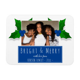 Blue Holly Berry Plant Leaves Magneet