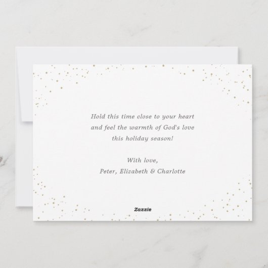 Blue Holly Natitivity Scene Christelijke kerst Feestdagenkaart (Achterkant)