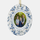 Blue Holly Toile Circle Ornament (Rechts)