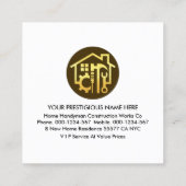 Blue Home Building Lijst Handyman Vierkante Visitekaartje (Achterkant)