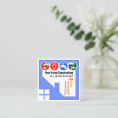 Blue Home Building Lijst Handyman Vierkante Visitekaartje (Staand voorkant)