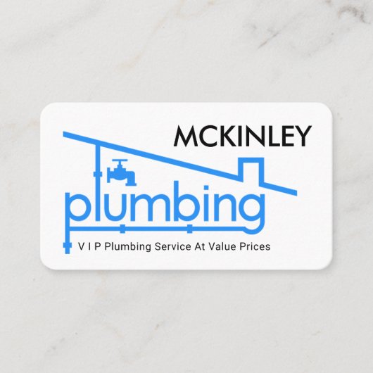 Blue Home Plumbing Pipe System Plumber Repair Visitekaartje (Voorkant)