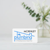 Blue Home Plumbing Pipe System Plumber Repair Visitekaartje (Staand voorkant)