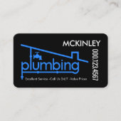 Blue Home Plumbing Pipeline Plumber Repair Visitekaartje (Voorkant)