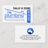 Blue Home Plumbing Pipeline Plumber Service Visitekaartje (Voorkant / Achterkant)