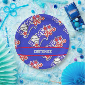 Blue Home Run Baseball Papieren Bordje (Feest)