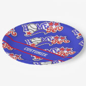 Blue Home Run Baseball Papieren Bordje (Gekanteld)