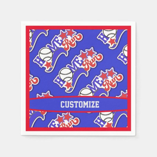 Blue Home Run Baseball Servet (Voorkant)