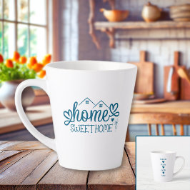 Blue Home Sweet Home Gepersonaliseerd Latte Mok