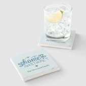 Blue Home Sweet Home Gepersonaliseerd Stenen Onderzetter (Zijkant)
