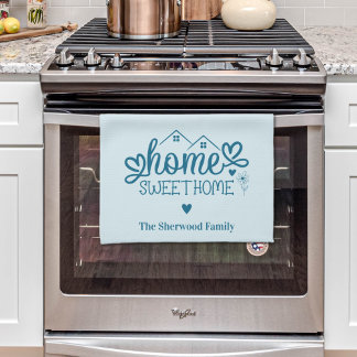 Blue Home Sweet Home Gepersonaliseerd Theedoek