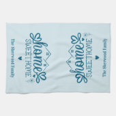 Blue Home Sweet Home Gepersonaliseerd Theedoek (Horizontaal)