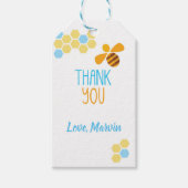Blue Honey Bee Gift Label Cadeaulabel (Voorkant)