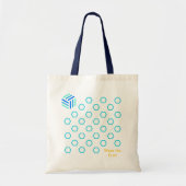 Blue Honeycomb Canvas tas | Milieuvriendelijk bije (Voorkant)