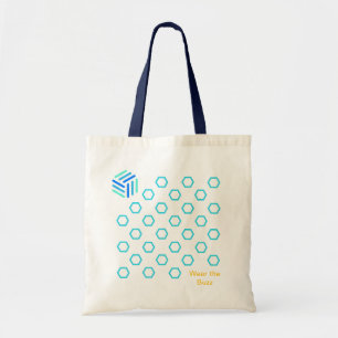 Blue Honeycomb Canvas tas   Milieuvriendelijk bije