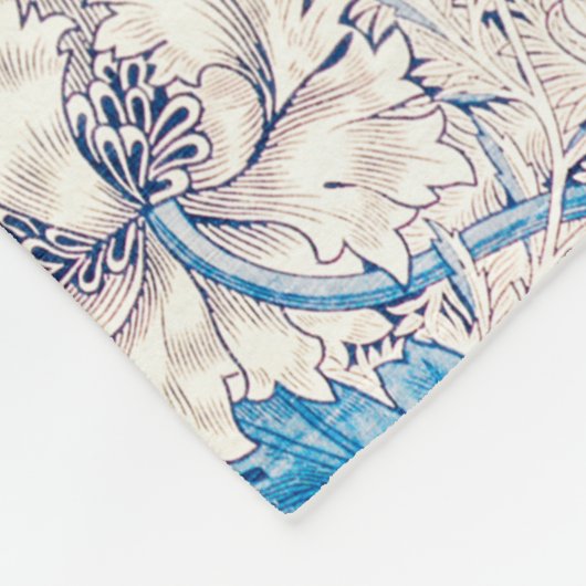 Blue Honeysuckle (van William Morris) Fleece Deken (Hoek)