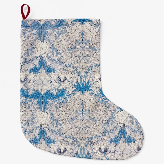 Blue Honeysuckle (van William Morris) Grote Kerstsok (Voorkant)