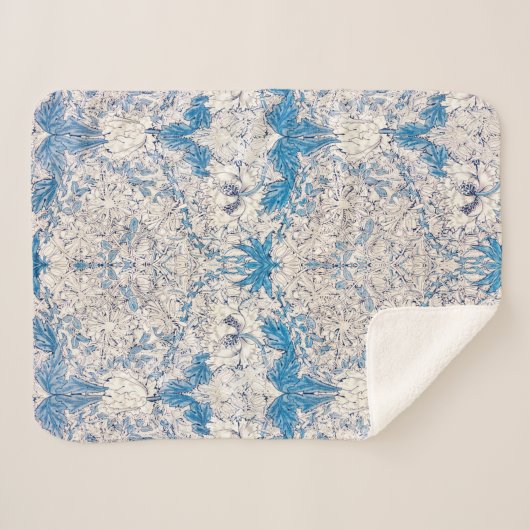 Blue Honeysuckle (van William Morris) Sherpa Deken (Voorkant (horizontaal))