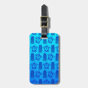 Blue Honu en Tiki Mask Bagagelabel