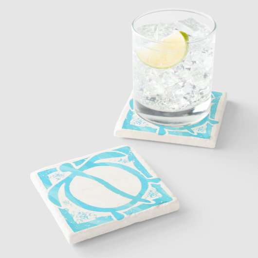 Blue Honu onderzetter (Zijkant)