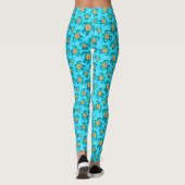 Blue Honu Sea Turtles Hibiscus Flowers Leggings (Achterkant)