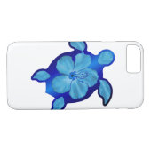 Blue Honu Turtle en Hibiscus Case-Mate iPhone Case (Achterkant (Horizontaal))