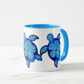 Blue Honu Turtle en Hibiscus Mok (Voorkant rechts)