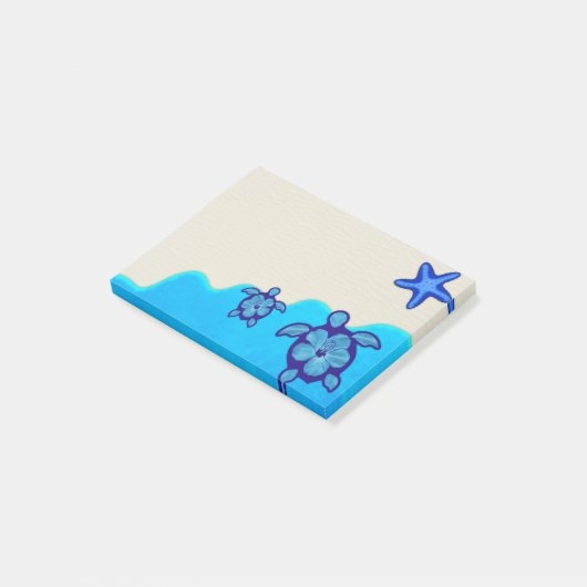 Blue Honu Turtles Post-it® Notes (Schuin)