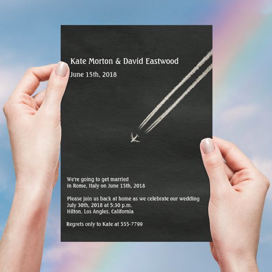 ©Blue Hoogte Vliegtuig Bestemming Bruiloft Kaart