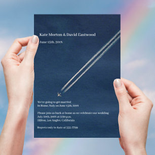 ©Blue Hoogte Vliegtuig Bestemming Bruiloft Kaart