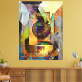 Blue Hope Geometrische Industriële Grunge Art 7 Canvas Afdruk (Insitu (Woonkamer))