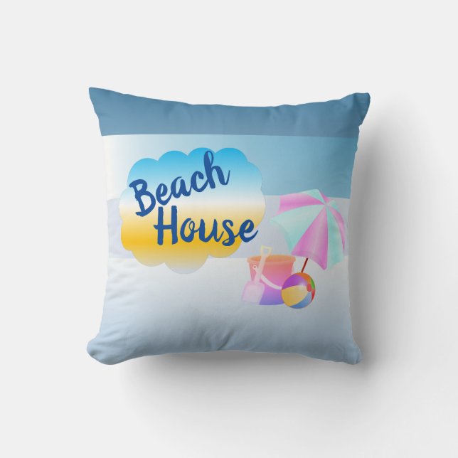 Blue Horizon Beach House Cushion Kussen (Voorkant)