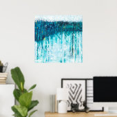 Blue Horizon - Blue Abstract Art Poster (Thuiskantoor)
