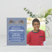 Blue Horizon Photo Invitation Kaart (Staand voorkant)