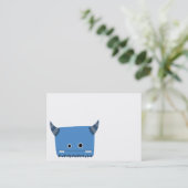 Blue Horned Monster Visitekaartje (Staand voorkant)