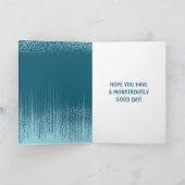 Blue Horror Monster Custom Zombie Birthday Kaart (Binnen)