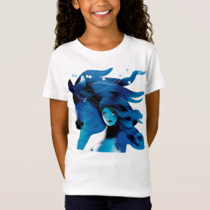 Blue Horse and a Girl Girls' Teeshirt T-shirt