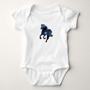 Blue Horse Baby Bodysuit