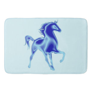 Blue Horse Bath Mat Modern