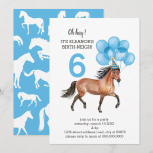 Blue Horse Birthday //Oh Hay Het is jouw geboorte- Kaart