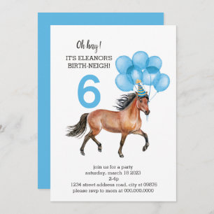 Blue Horse Birthday //Oh Hay Het is jouw geboorte- Kaart