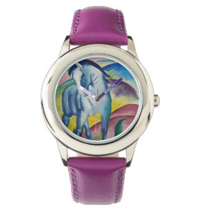 Blue Horse (Cute Animal) (door Marc Franz) Horloge