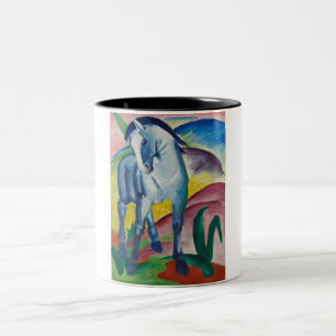 Blue Horse (Cute Animal) (door Marc Franz) Tweekleurige Koffiemok