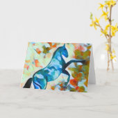 Blue Horse Dansin in Moonlight Kaart (Gele Bloem)