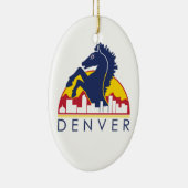 Blue Horse Denver Keramisch Ornament (Rechts)